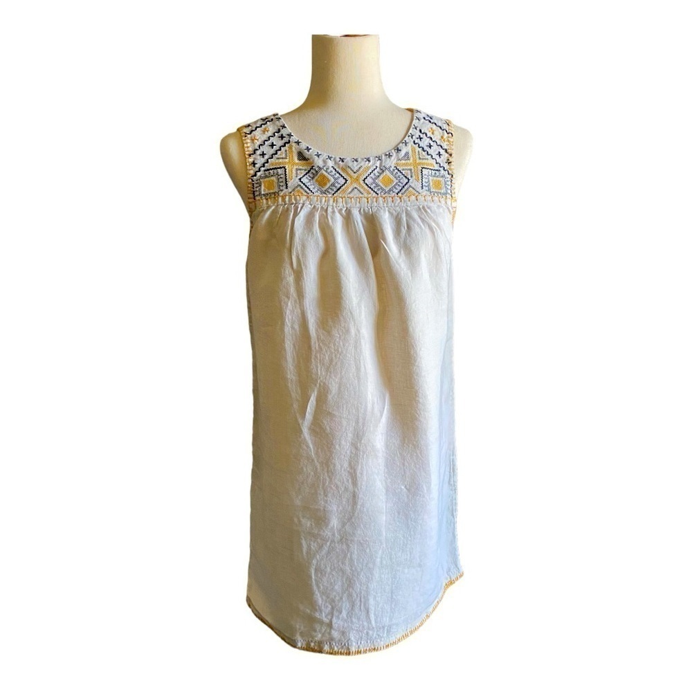 C & C CALIFORNIA-100% LINEN SHIFT DRESS-SIZE SMALL